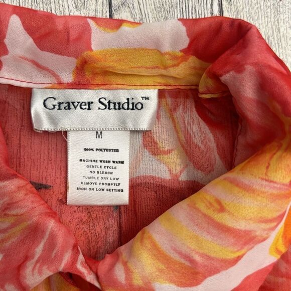 Garver Studio Sheer Floral Blouse Size Medium - Picture 5 of 5
